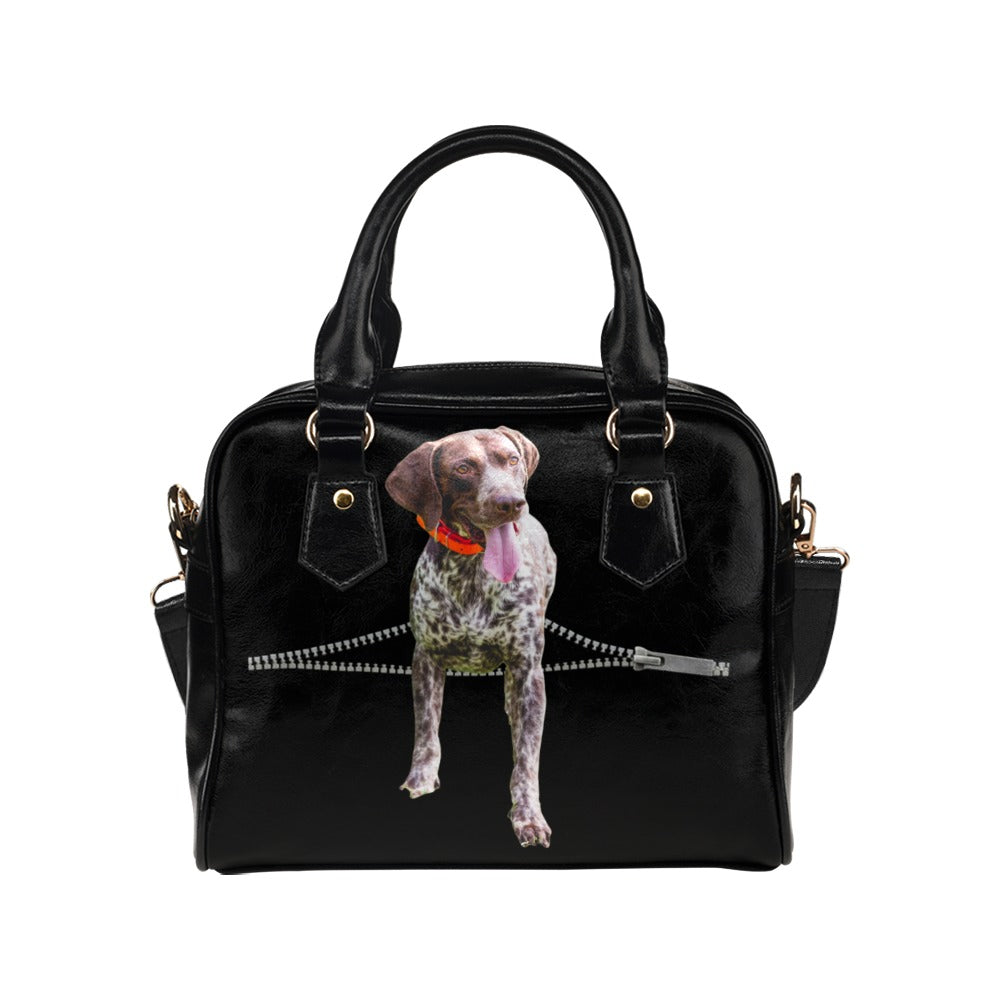 German Wirehaired Pointer Zip Shoulder Handbag