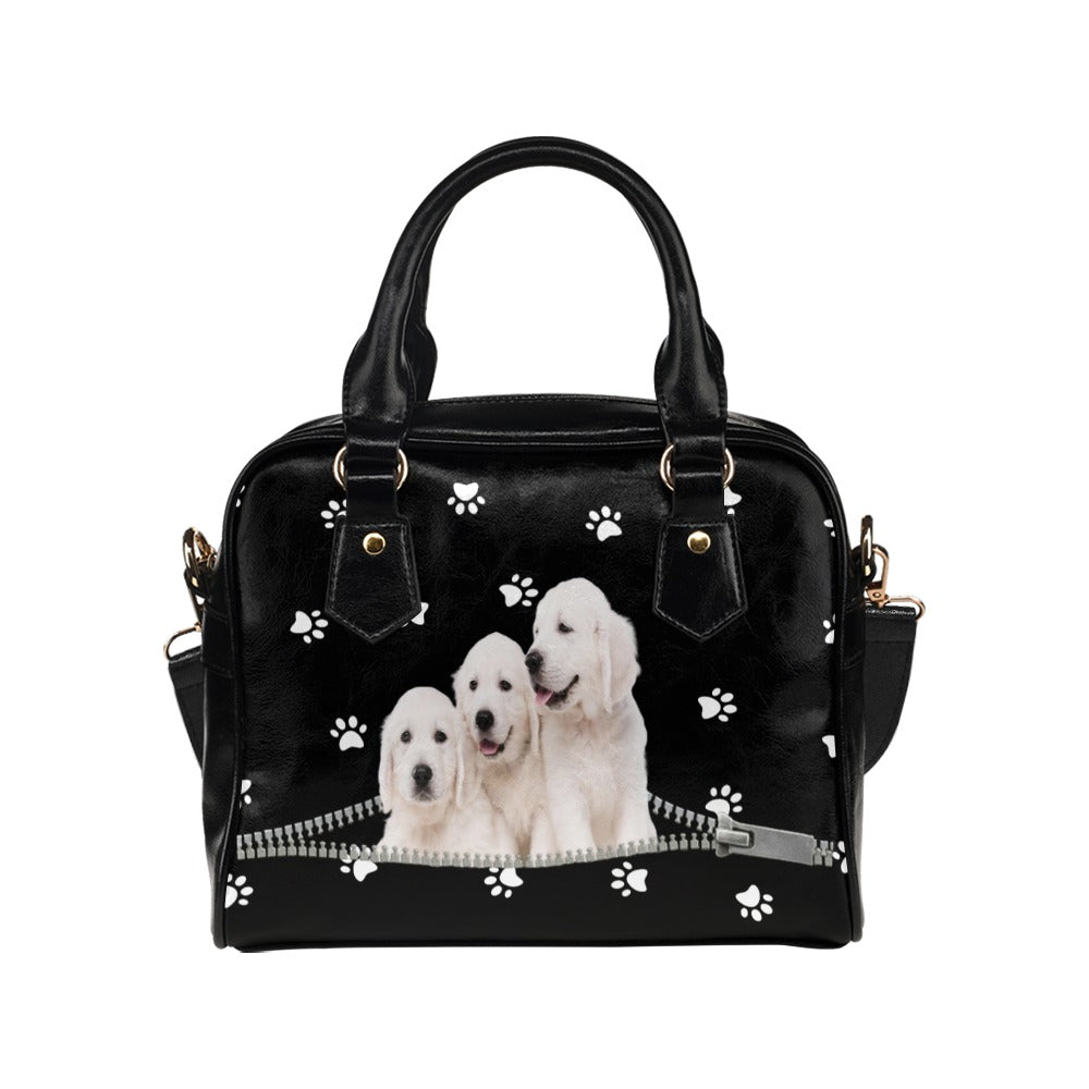 Golden Retrievers Zip Paws Shoulder Handbag