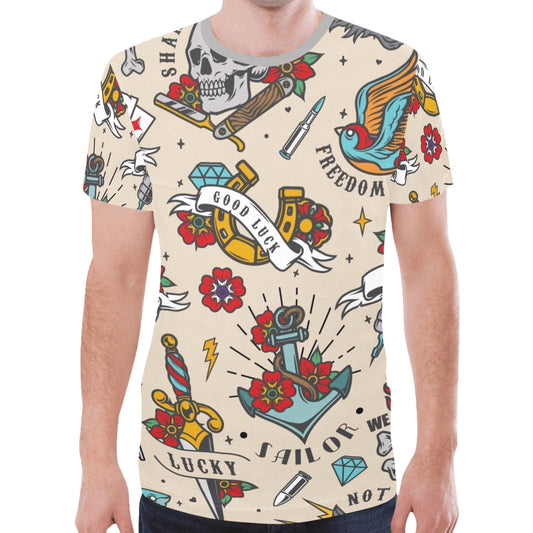 Tattoo Icons Popular New All Over Print T-shirt