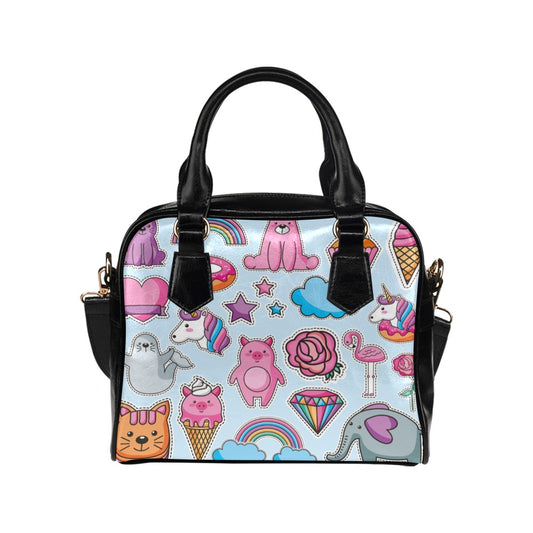 Unicorn Cute Rainbow Friendly colors Shoulder Handbag