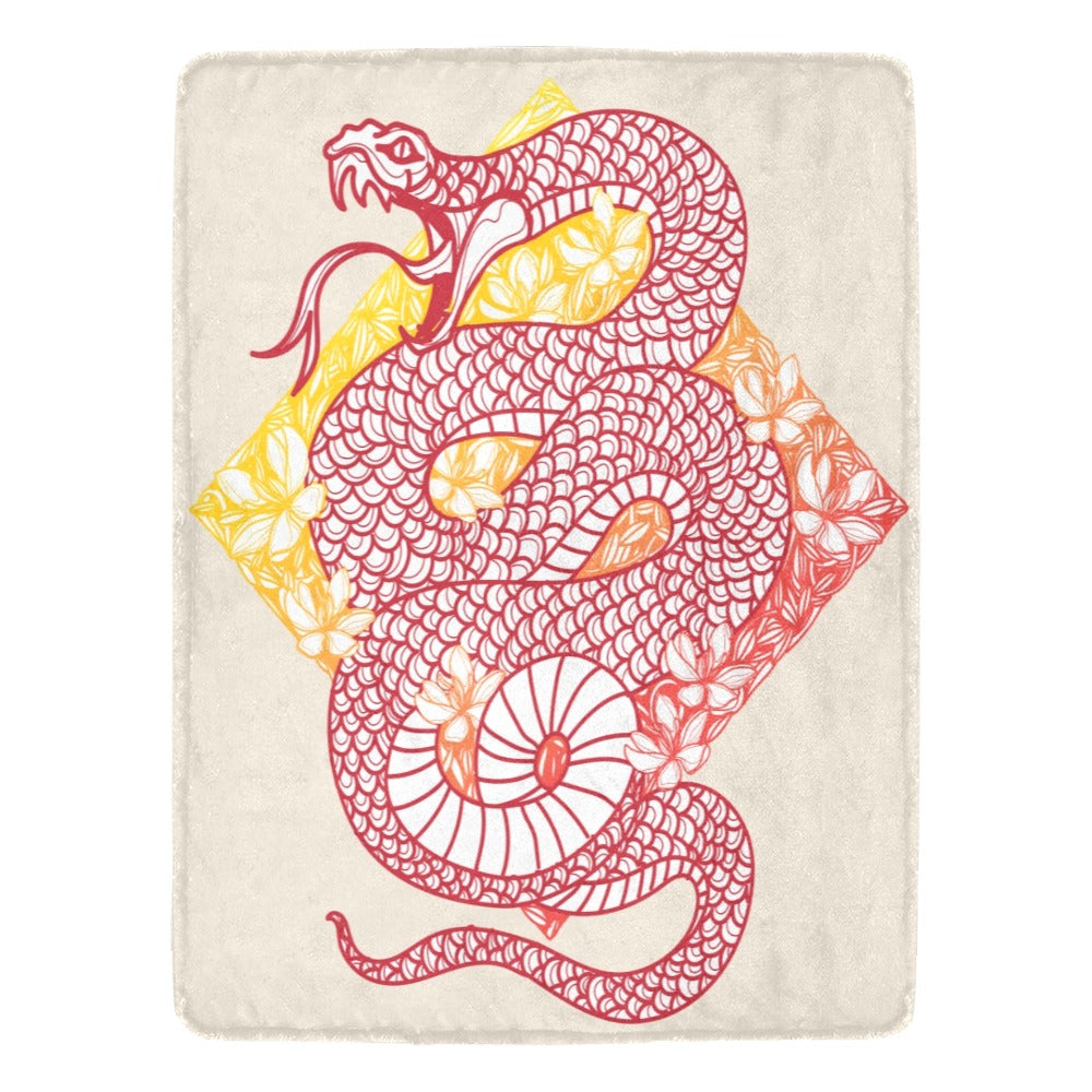 Tattoo Art Snake Flower Ultra-Soft Micro Fleece Blanket 60"x80"