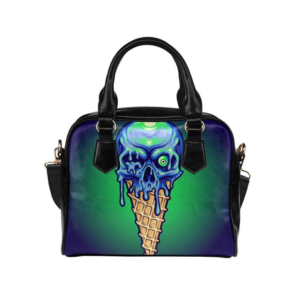 Scary Skull Eyes Ice Cream Melt Horror Shoulder Handbag