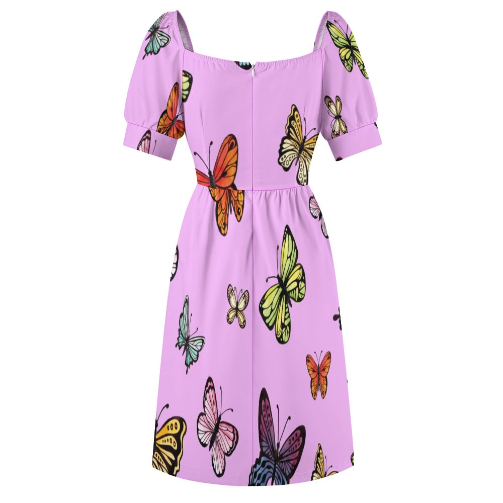 Watercolor colorful butterflies collection pink Sweetheart Dress