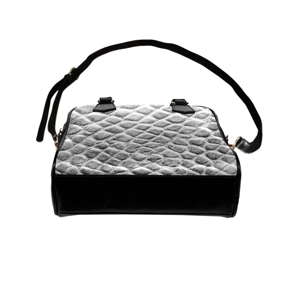 Reptile Skin Crocodile Snake Gray Shoulder Handbag