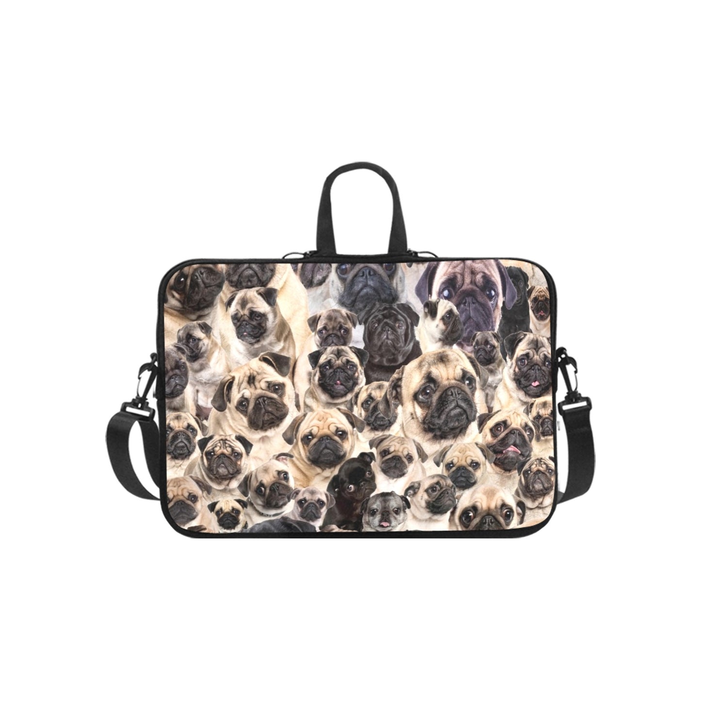 Pug Full Face Cute Gift Dog Lover Laptop Handbags 13"