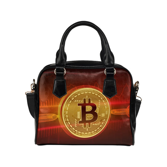 Crypto Currency Block Chain Bitcoin 3D Shoulder Handbag