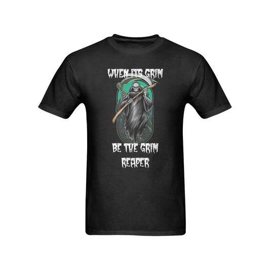 When It's Grim Be The Grim Reaper Cartoon Black Men's T-Shirt