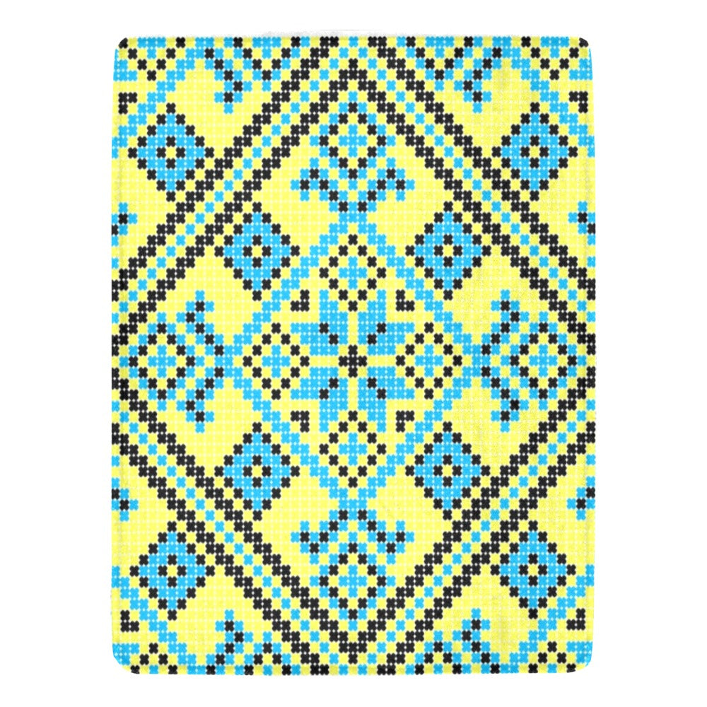 Embroidery Ukrainian National Ornament Decoration Vector illustration Ultra-Soft Micro Fleece Blanket 60"x80"