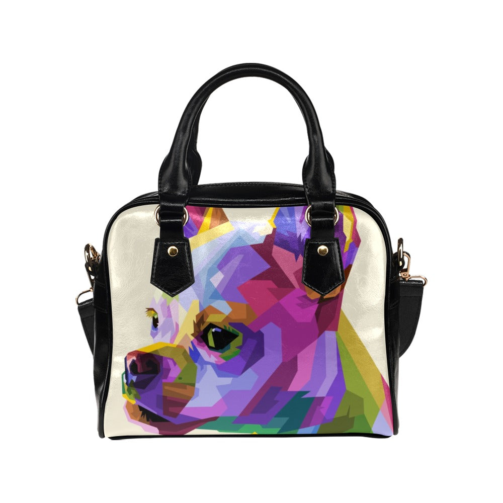 Cute colorful chihuahua pop art Shoulder Handbag