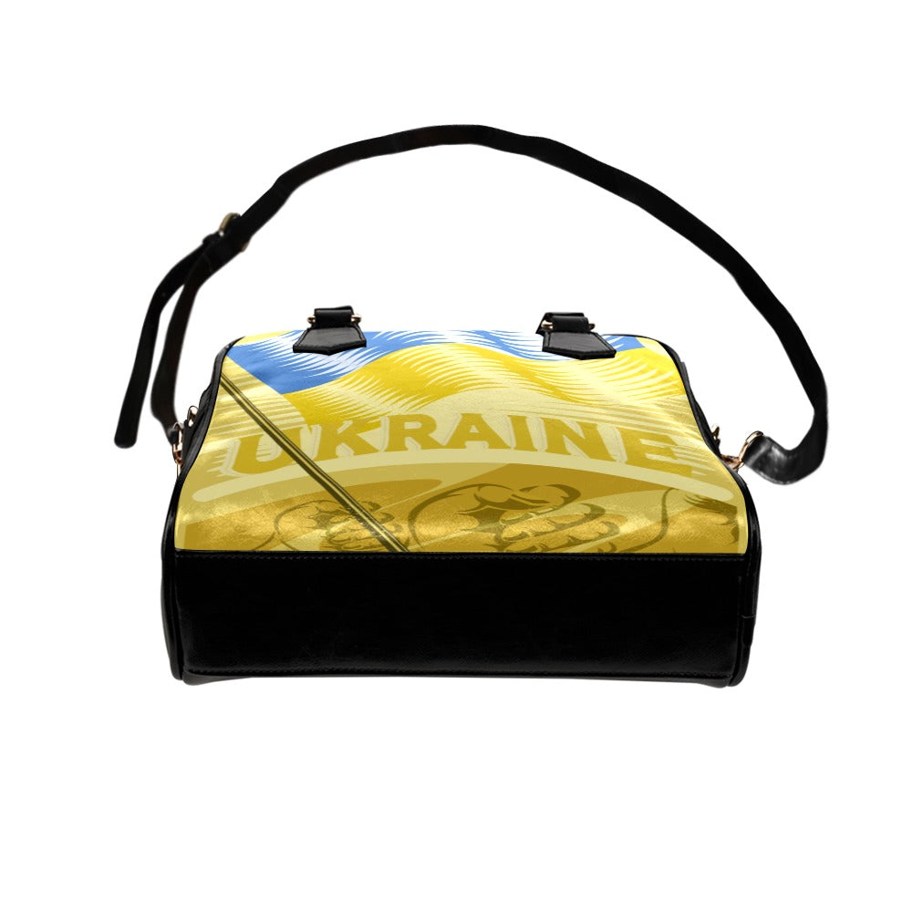 Vintage Ukraine Holding Flag Poster Shoulder Handbag