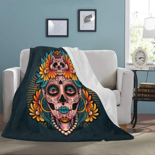 Muertos Girl Skull Ultra-Soft Micro Fleece Blanket 60"x80"