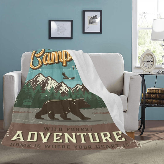 Camping Summer Adventure Ultra-Soft Micro Fleece Blanket 60"x80"