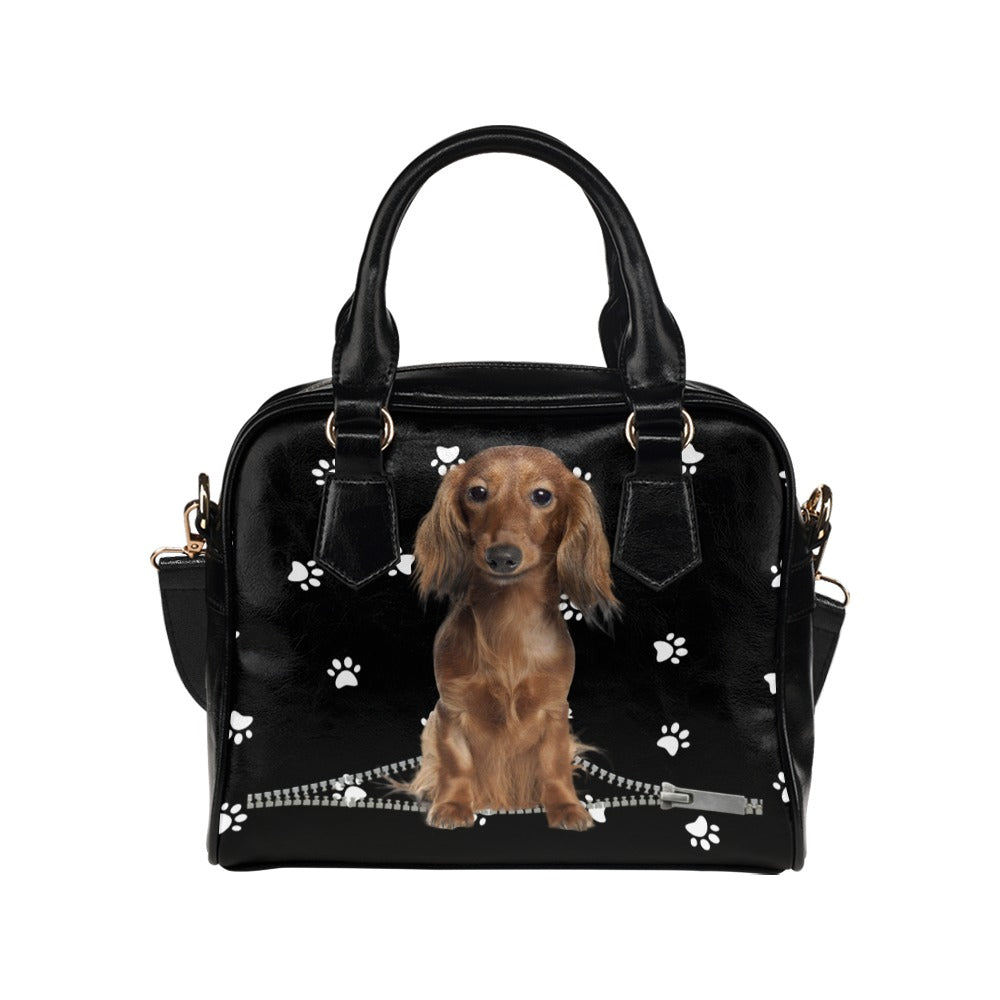 Dachshund Zip Paws Shoulder Handbag