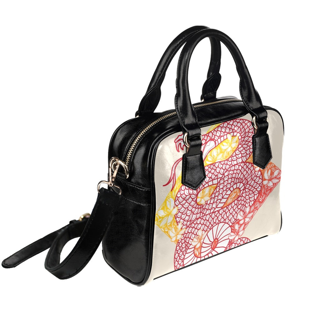 Tattoo Art Snake Flower Shoulder Handbag