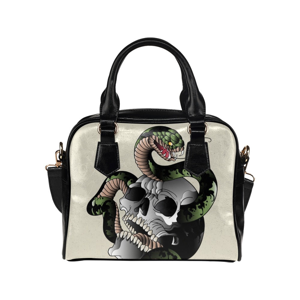 Skull Snake Shoulder Handbag