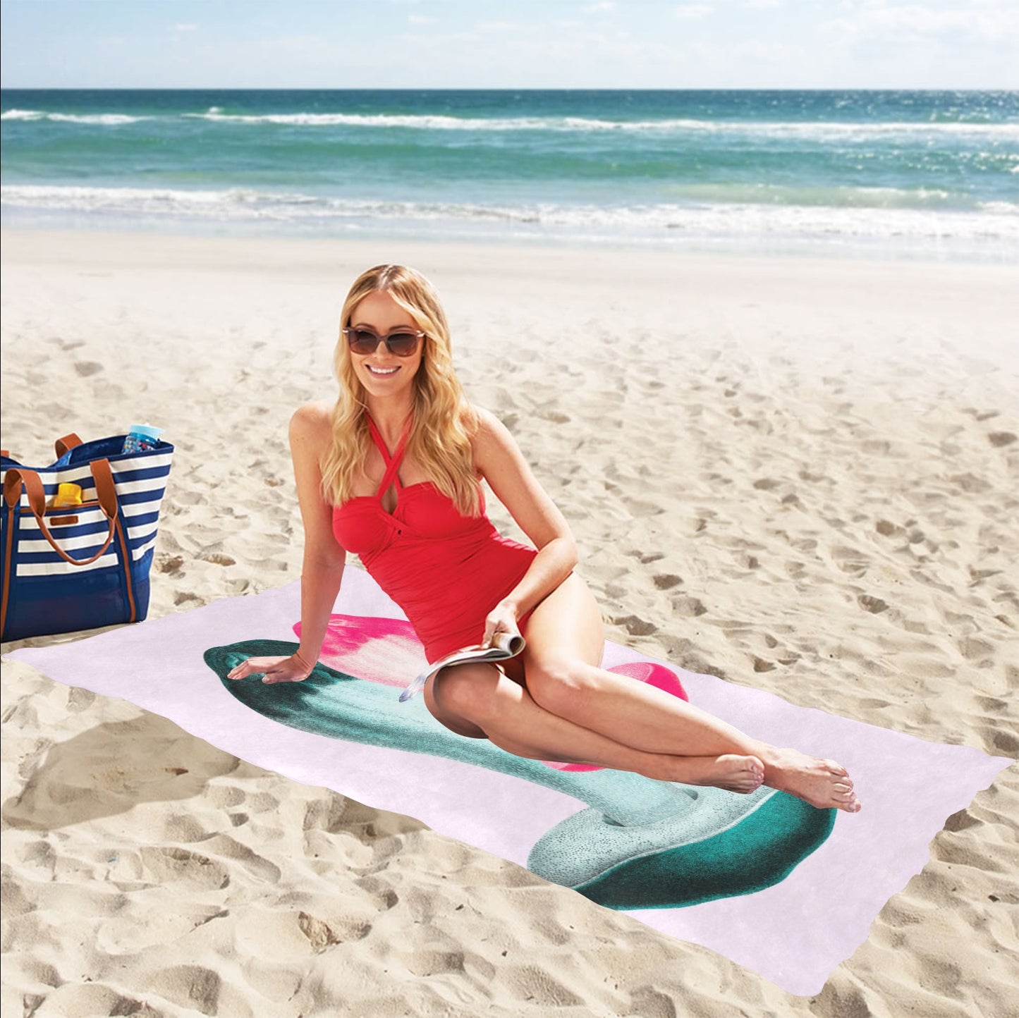 Festival mushroom Beach Towel 32"x 71"