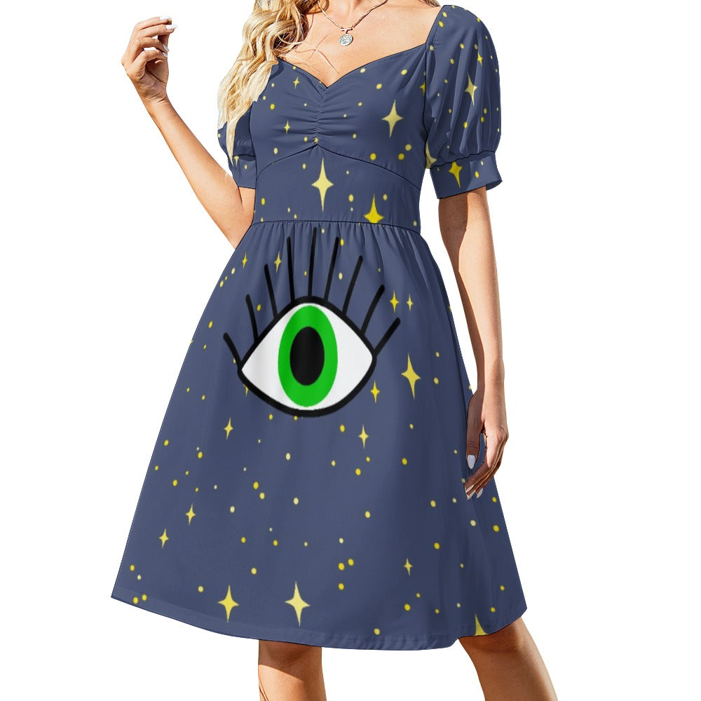 Psychedelic Retro Hippie Sweetheart Dress