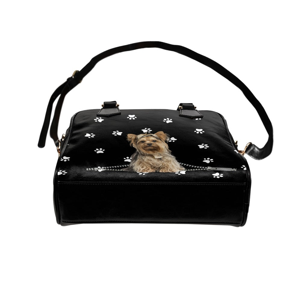 Yorkshire Terrier Zip Paws Shoulder Handbag