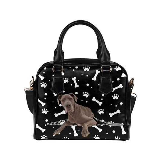 Great Dane Zip Paws and Bones Shoulder Handbag