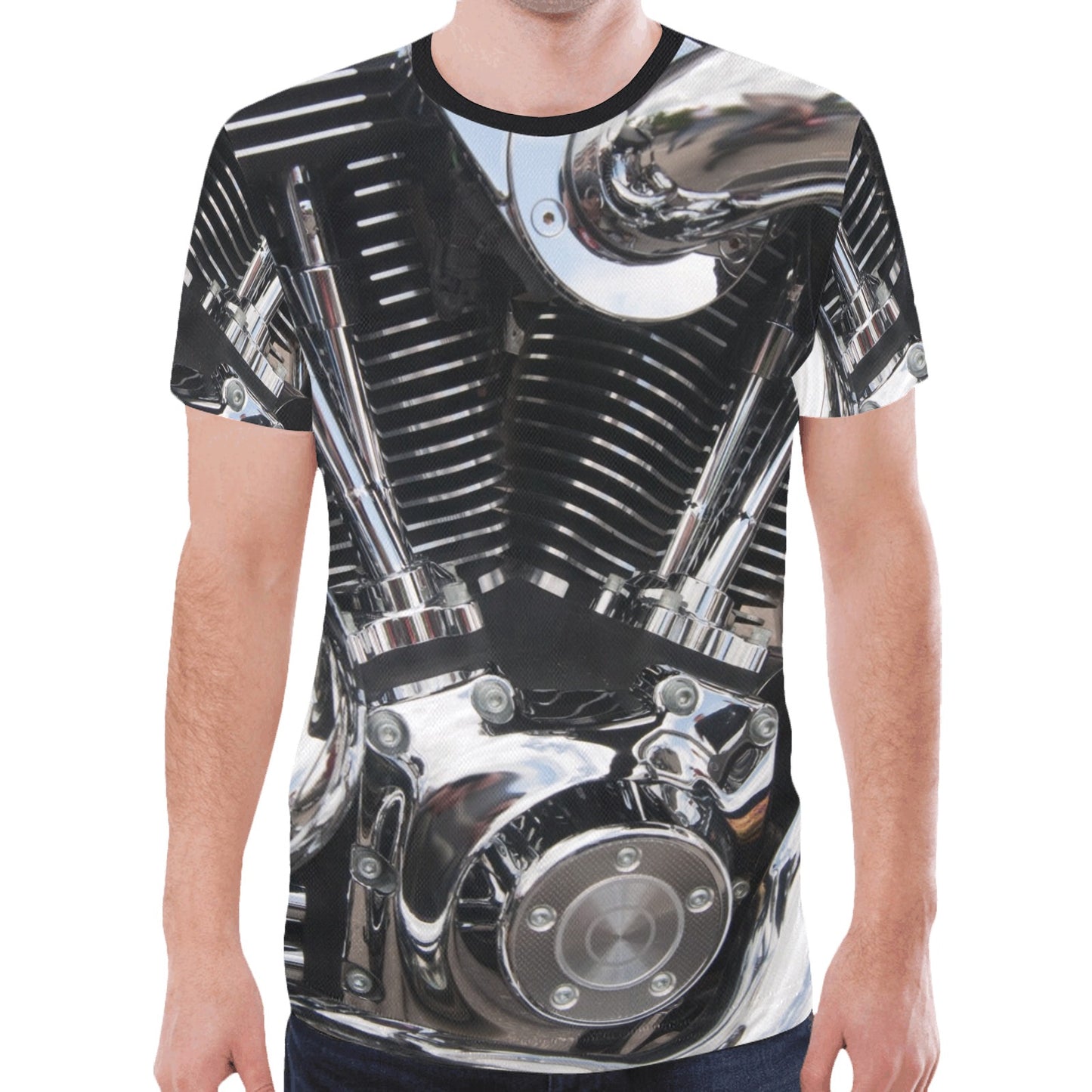 Motorcycle Engine Close Up Biker New All Over Print T-shirt