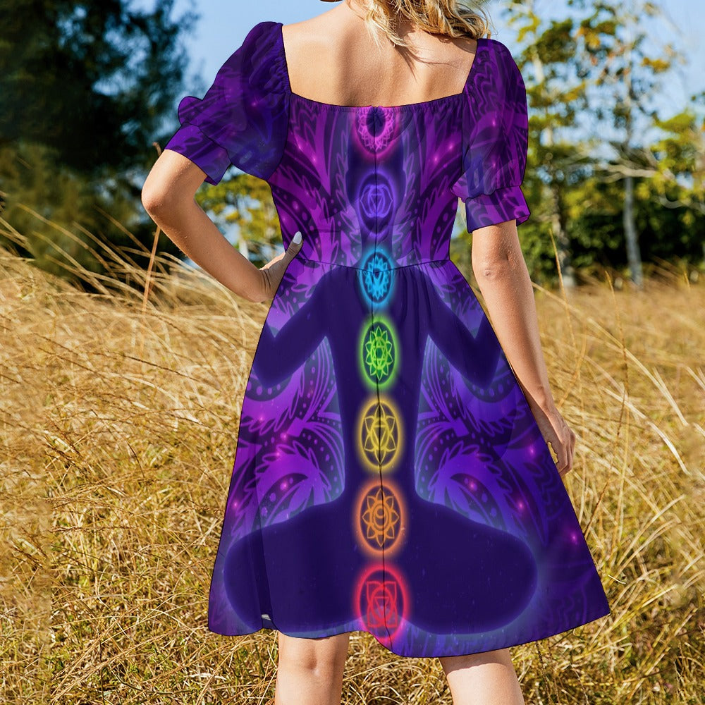 Chakras Meditation Yoga Energy Sweetheart Dress