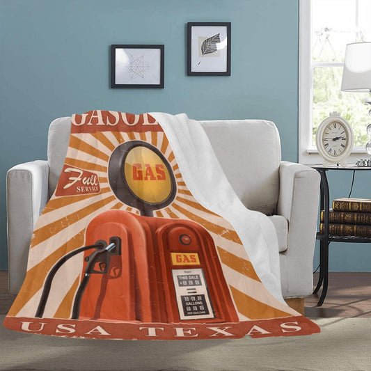 Vintage Old Gas Pump Retro Garage Ultra-Soft Micro Fleece Blanket 60"x80"