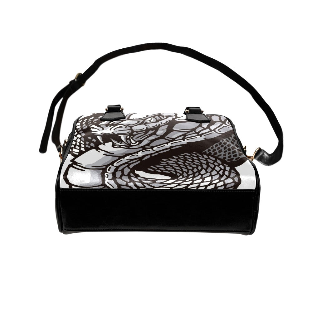 Cobra Black and White Shoulder Handbag