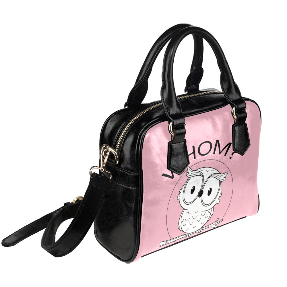 Whom Owl Funny Grammar Nerd Sarcastic Graphic Novelty Shoulder Handbag