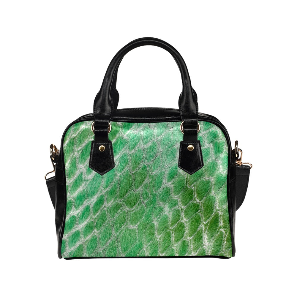 Reptile Skin Crocodile Snake Green Shoulder Handbag