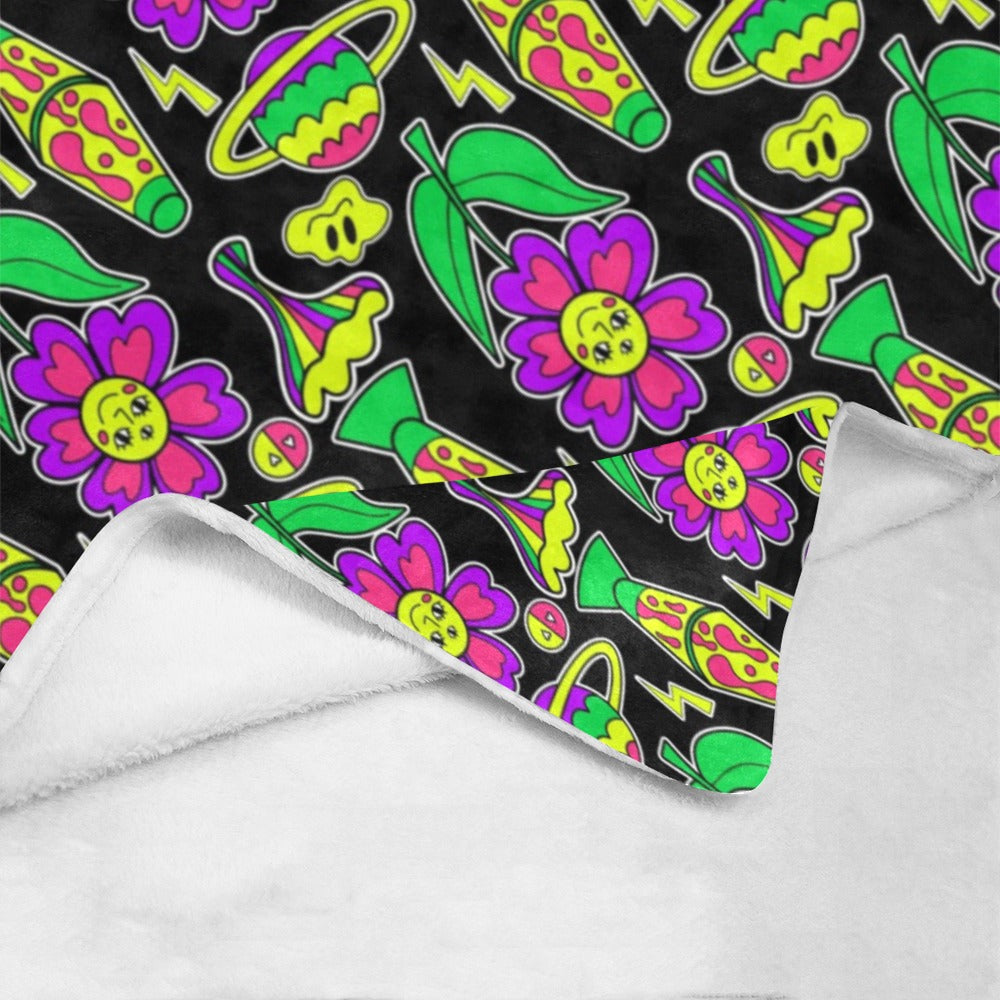 Psychedelic Neon Trip Ultra-Soft Micro Fleece Blanket 60"x80"