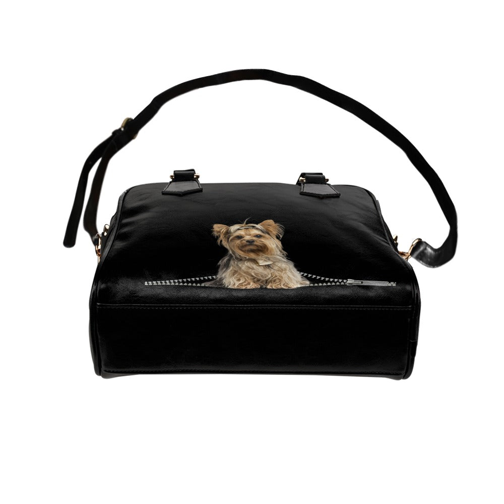 Yorkshire Terrier Zip Shoulder Handbag