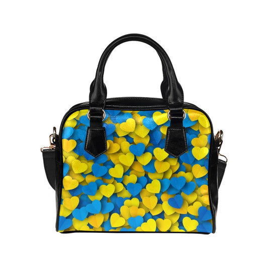 Ukraine Hearts National Colors Shoulder Handbag