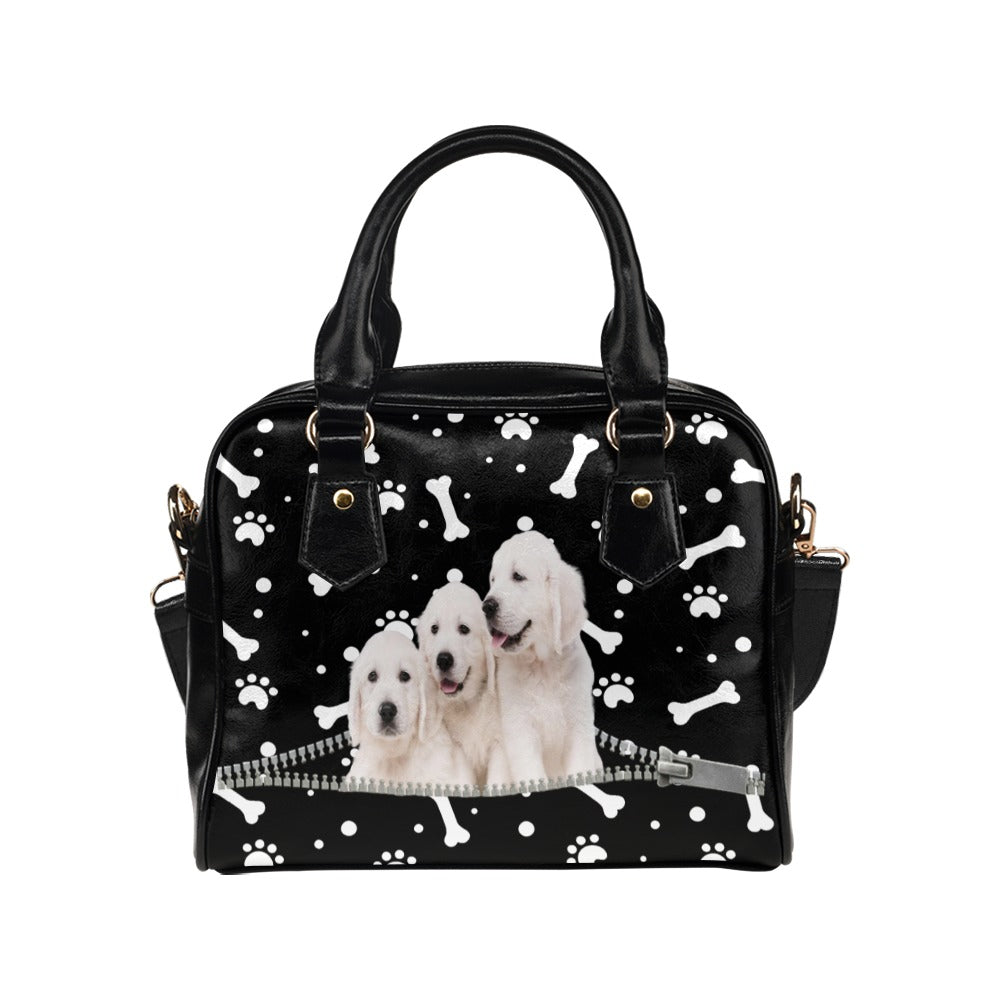 Golden Retrievers Zip Paws and Bones Shoulder Handbag