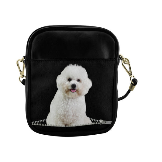 Poodle Puppy Zip Sling Bag