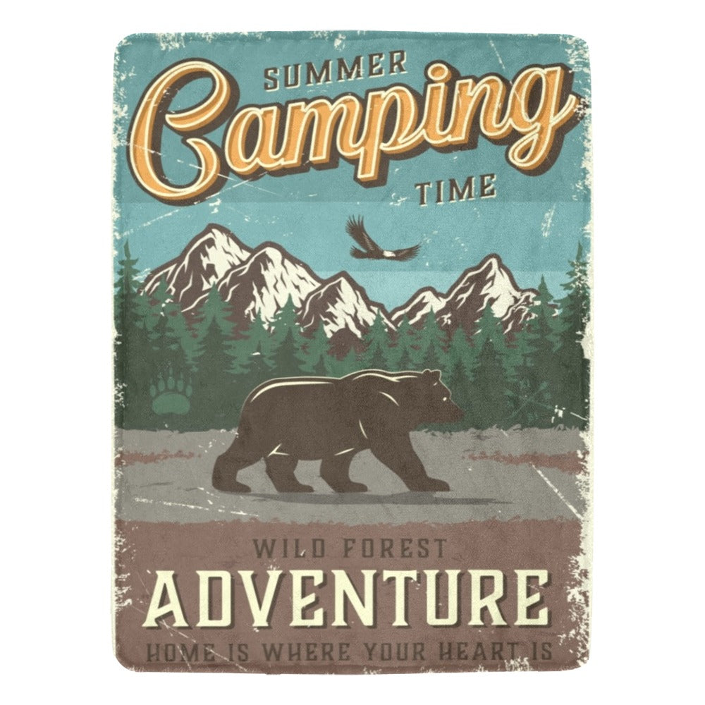 Camping Summer Adventure Ultra-Soft Micro Fleece Blanket 60"x80"