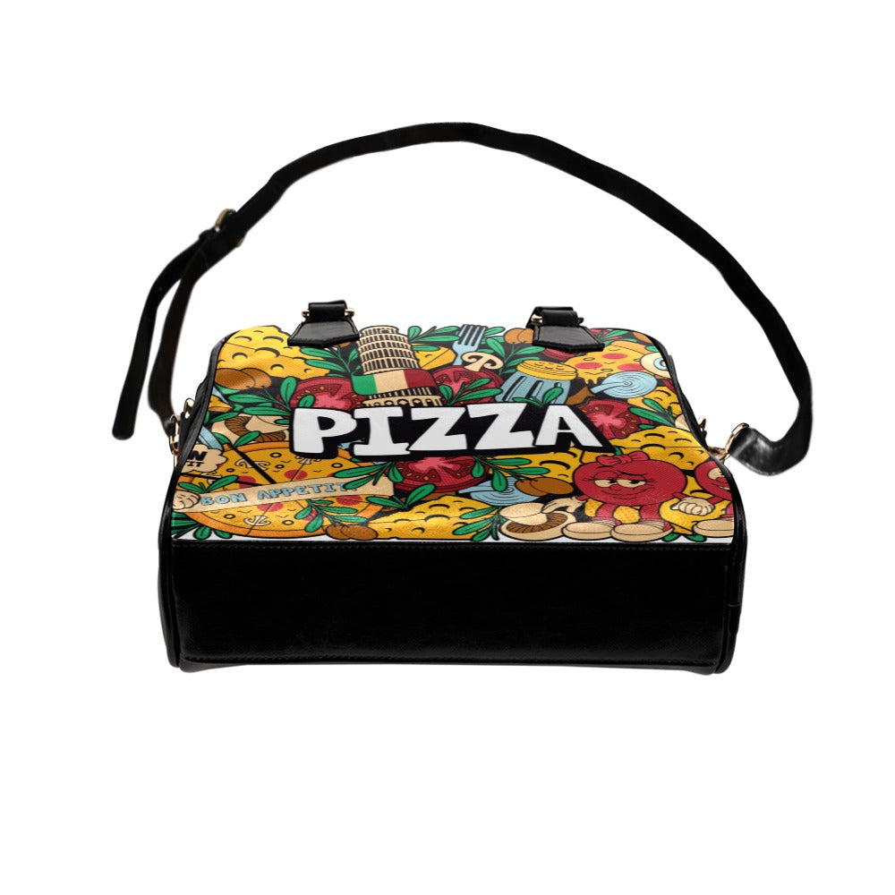 Colorful Pizza Cartoon Style Shoulder Handbag