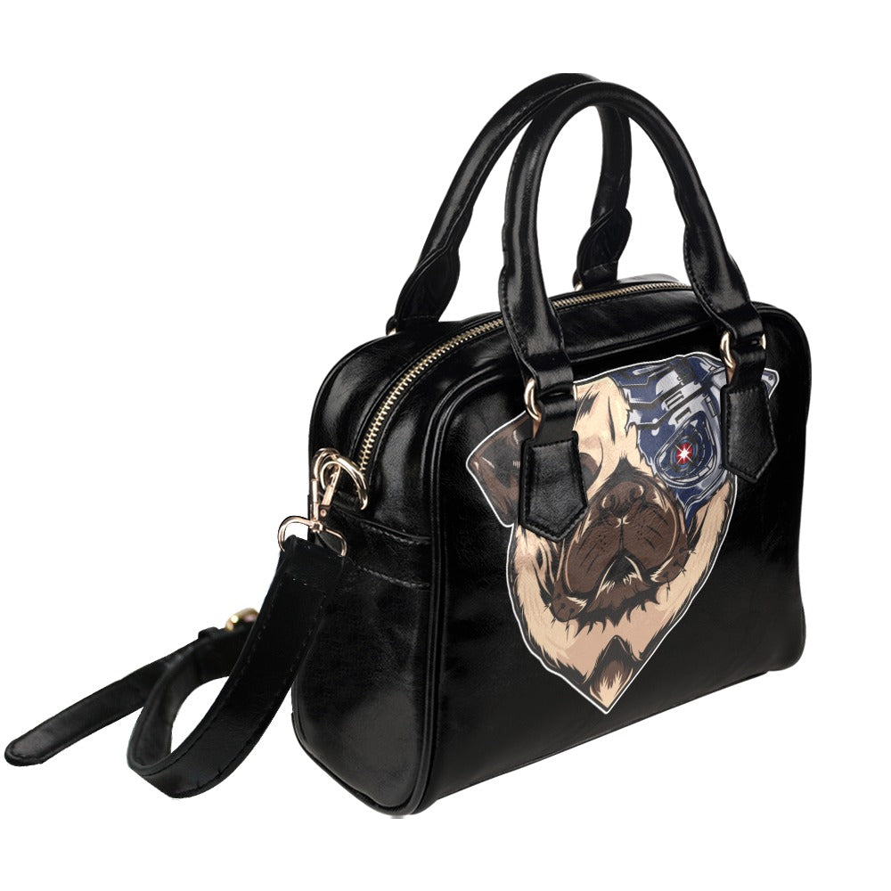 Cool Pug Dog Robot Shoulder Handbag