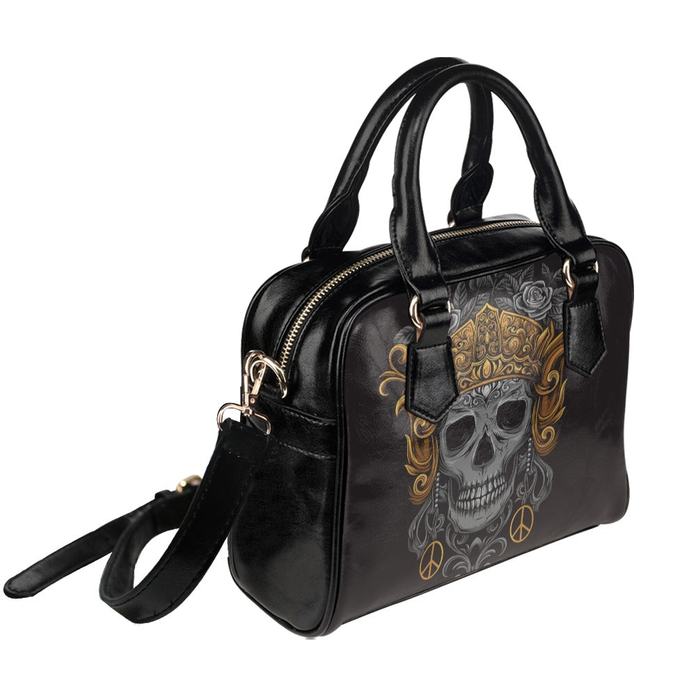 Skull Crown Javanese Ornament Gothic Rock Shoulder Handbag