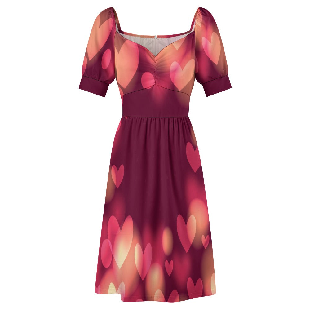 Warm Pink Hearts Sweetheart Dress