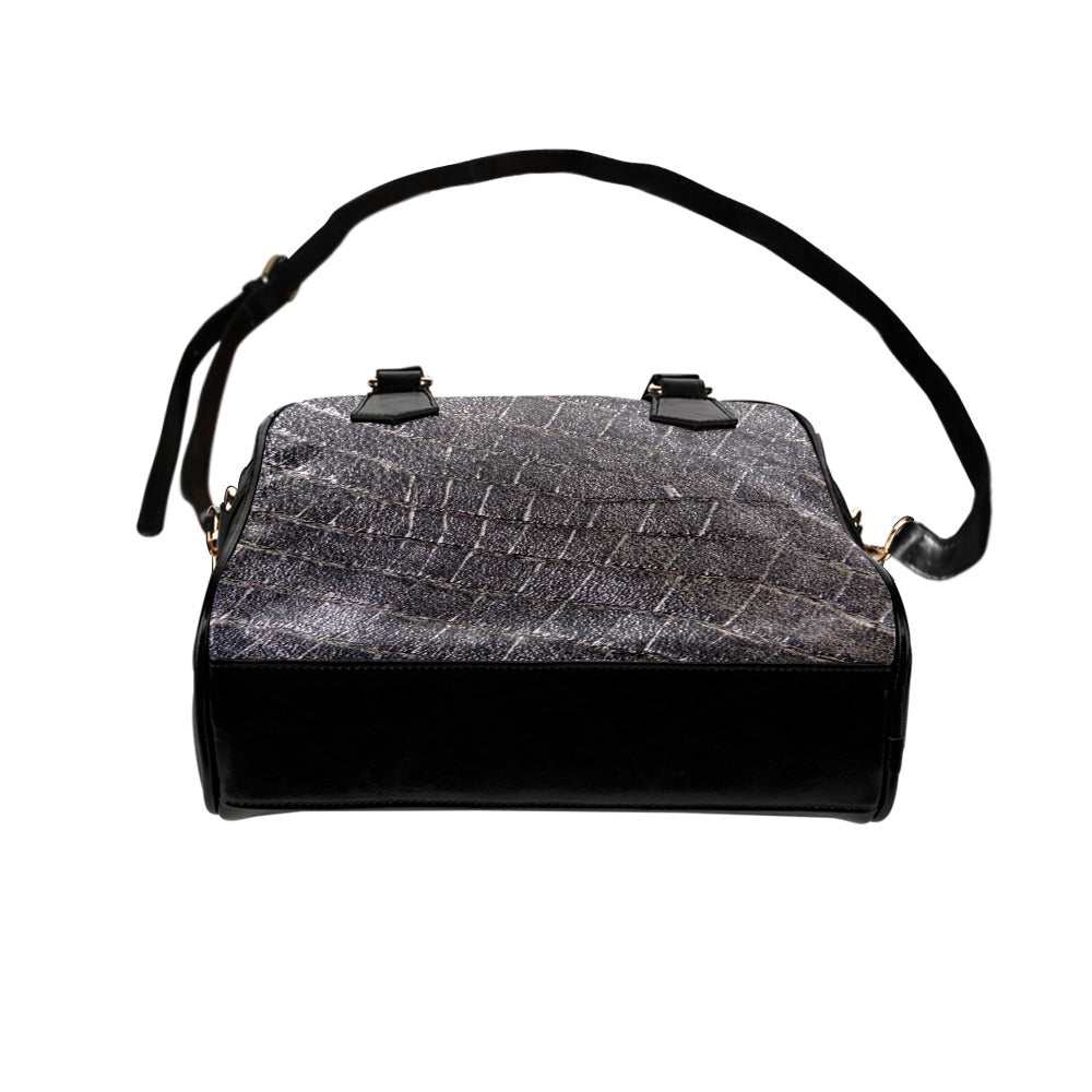 Reptile Skin Crocodile Snake Dark Shoulder Handbag