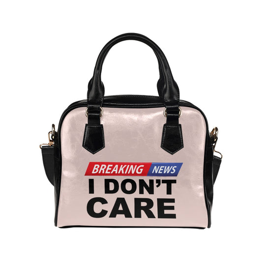 Breaking News I Don't Care Funny Sarcastic Graphic Novelty Shoulder Handbag