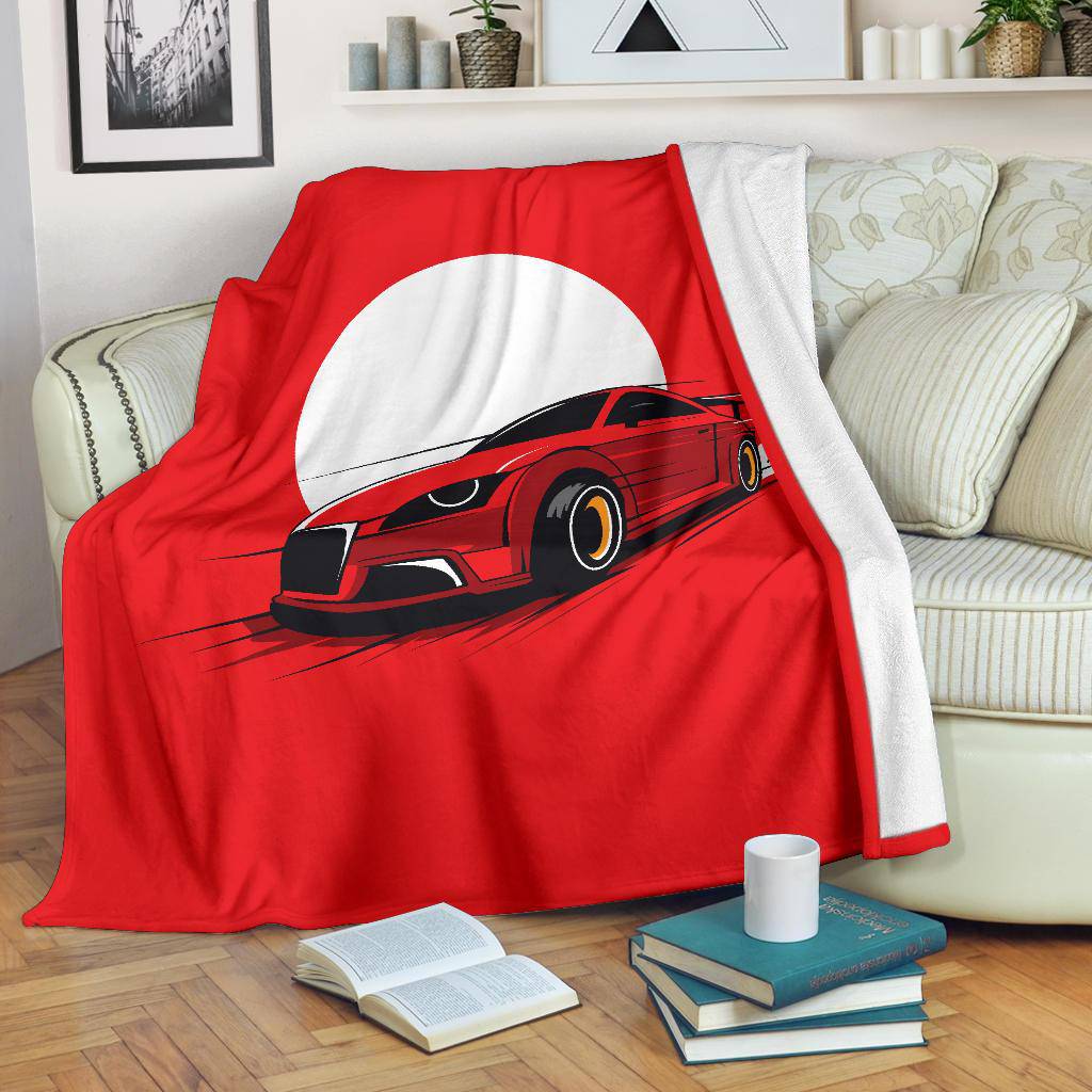 Red Moon Car Auto Premium Blanket - Top Content | POD Collection | Free Shipping