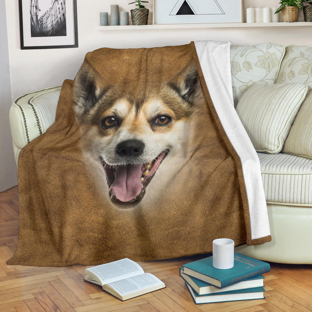 Norwegian Lundehund Face Hair Blanket