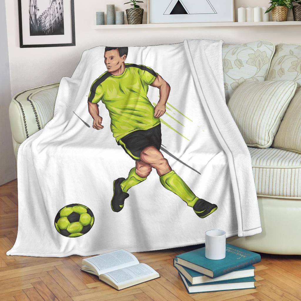 Football Player Cartoon Illustration Premium Blanket - Top Content | POD Collection | Free Shipping