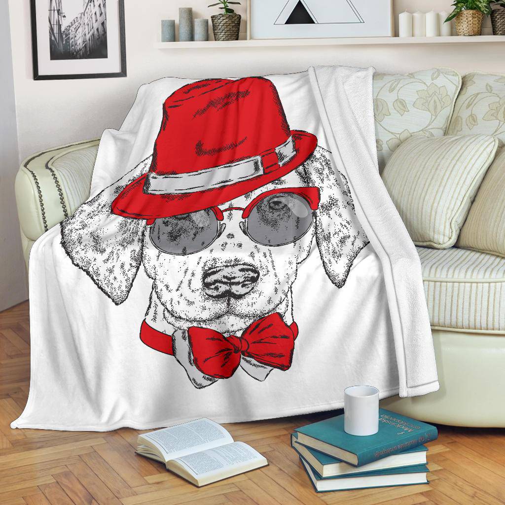 Beautiful Dog Breed with Hat Premium Blanket - Top Content | POD Collection | Free Shipping