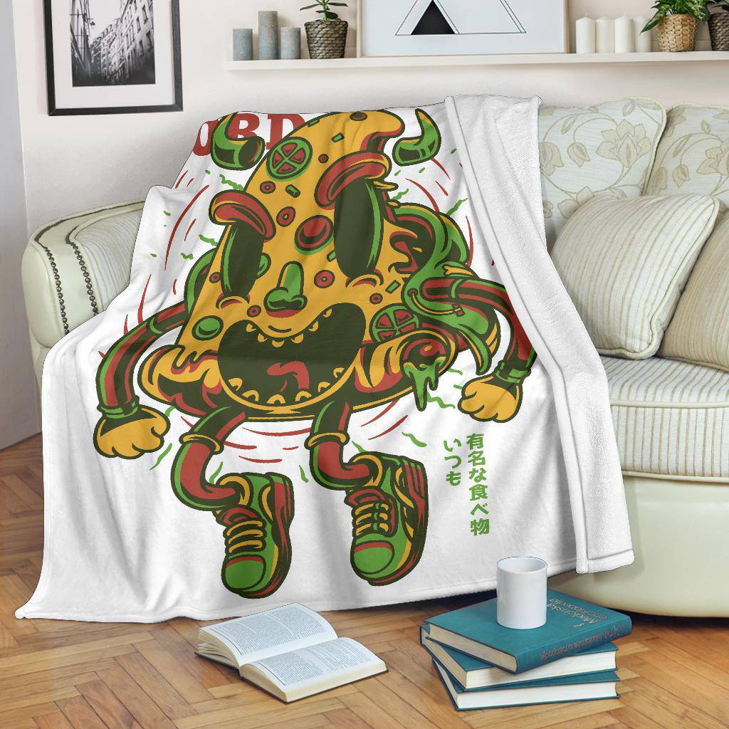 Premium Blanket Pizza Lord Cartoon Awesome Character - Top Content | POD Collection | Free Shipping