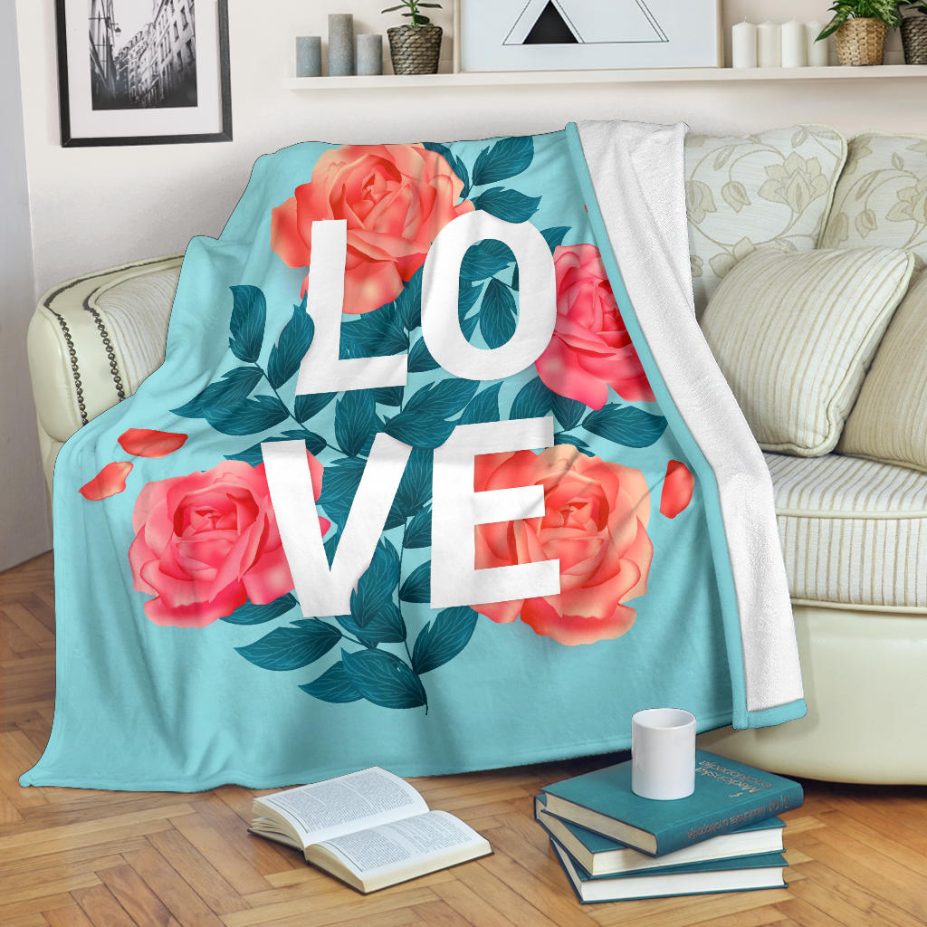 Love Red Roses Valentine Blanket