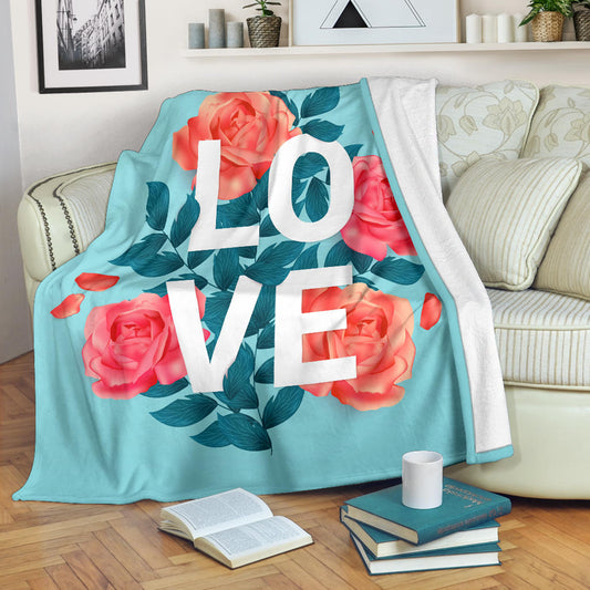 Love Red Roses Valentine Blanket