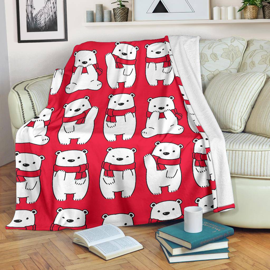 Premium Blanket Polar Bear Seamless Background Illustration - Top Content | POD Collection | Free Shipping