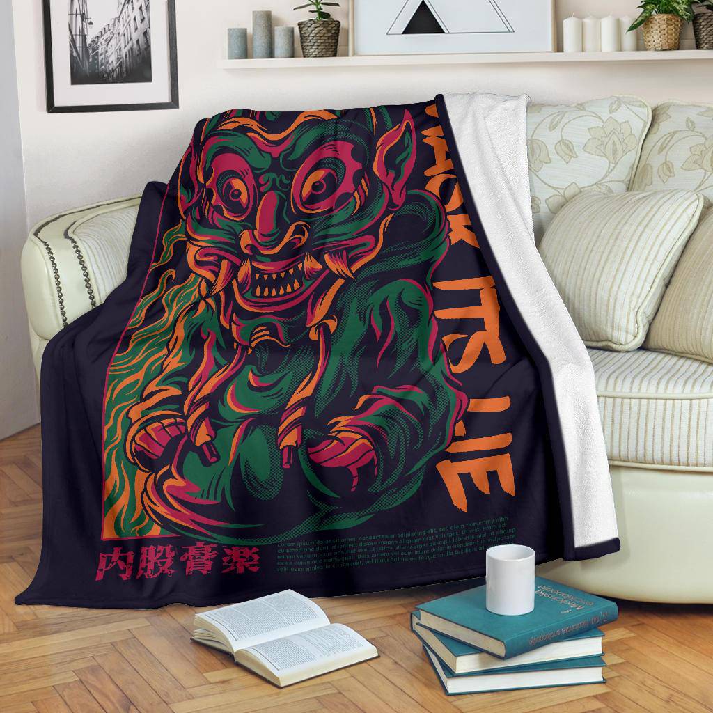 Mask Its A Lie Japanese Art Premium Blanket - Top Content | POD Collection | Free Shipping